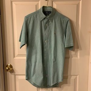 Men’s green Short sleeve dress shirt